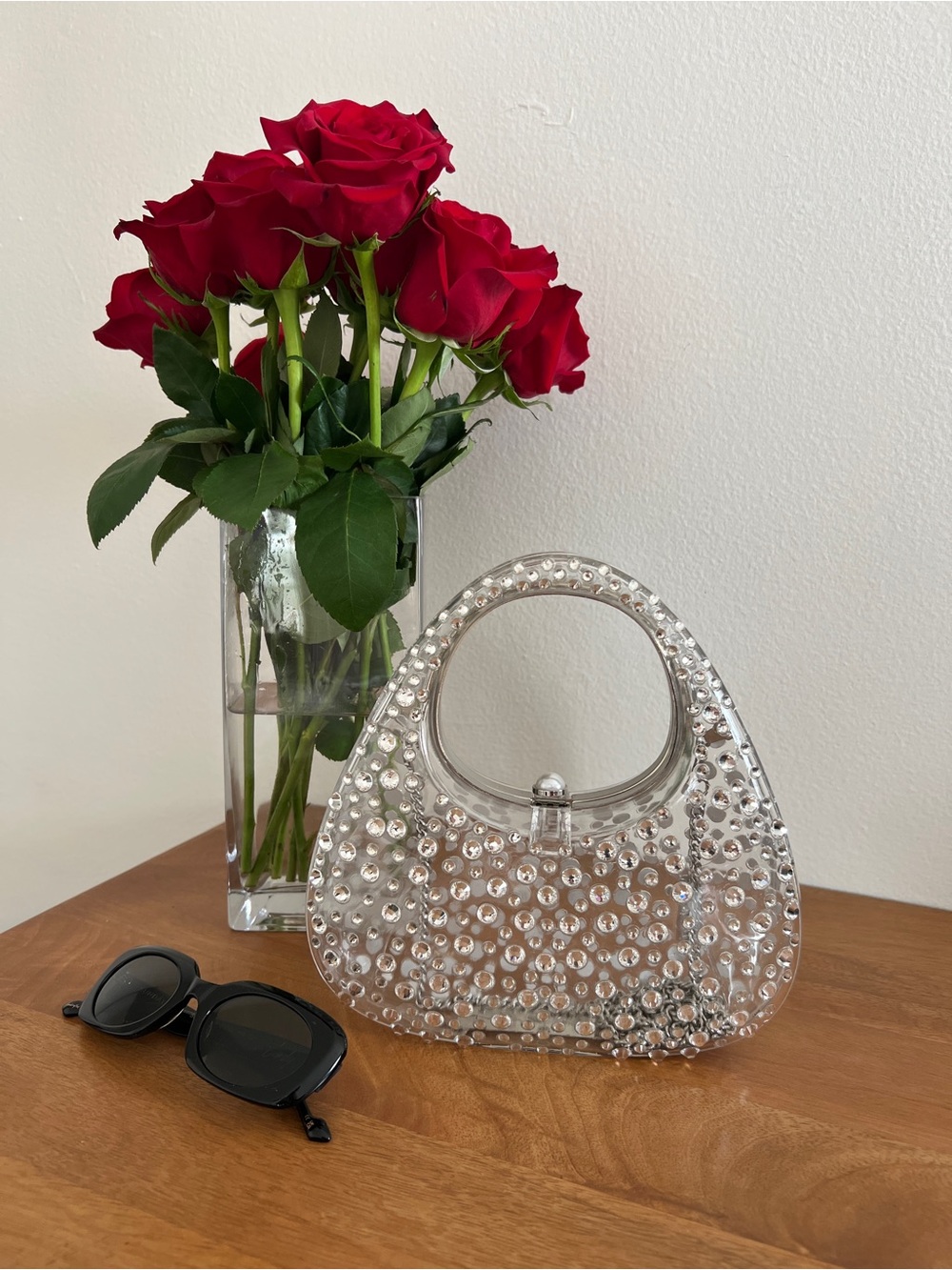 Aldo Clear Crystal Rhinestone Acrylic Clutch